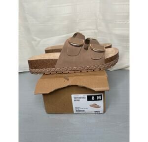 Dirty Laundry Tunder Adjustable Strap Footbed Sandals Beige Size 8M